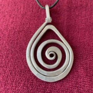 Unique aluminum spiral pendant on 20' cord